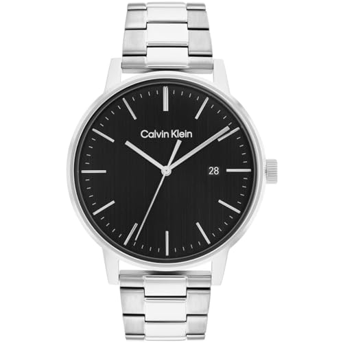 Calvin Klein Analogue Quartz Watch for Men LINKED BRACELET FOR HIM Collection with Silver Stainless Steel Bracelet - 25200053