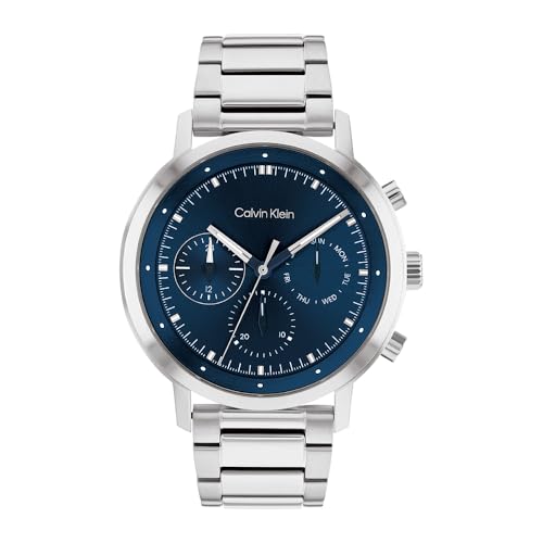Calvin Klein Analogue Multifunction Quartz Watch Gauge Collection for men - Available with Stainless Steel bracelet or Leather Strap