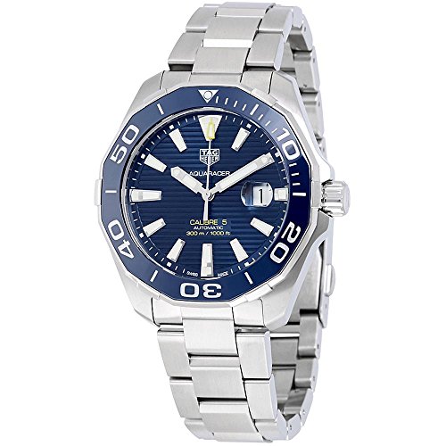 TAG Heuer Men's Aquaracer 43mm Steel Bracelet Automatic Watch WAY201B.BA0927, Blue, bracelet