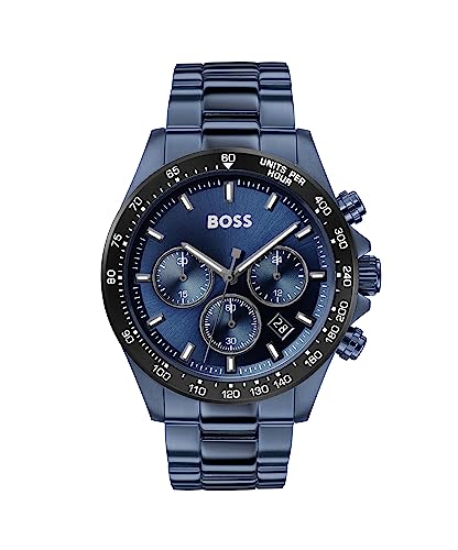 BOSS Chronograph Quartz Watch for Men HERO Collection with Blue Stainless Steel Bracelet - 1513758