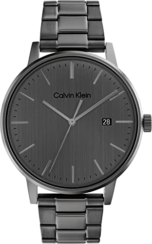 Calvin Klein Analogue Quartz Watch for Men LINKED BRACELET FOR HIM Collection with Grey Stainless Steel Bracelet - 25200054