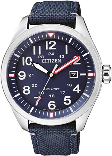 CITIZEN Men's Analogue Quartz Eco Drive Watch Aviator with Nylon Strap