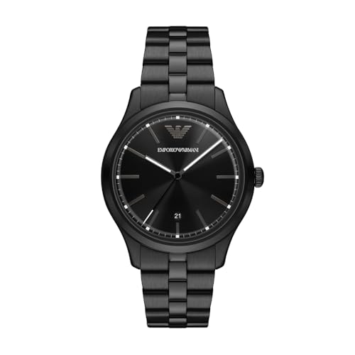 Emporio Armani Men's 41MM Black Stainless Steel Watch, AR11736