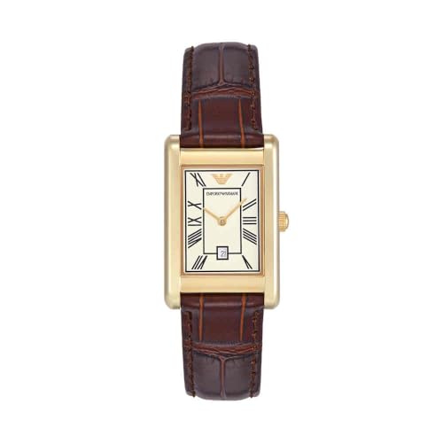 Emporio Armani Men's Analog Quartz Watch with Stainless Steel Strap AR11664, Wine, 25MM, Strap.