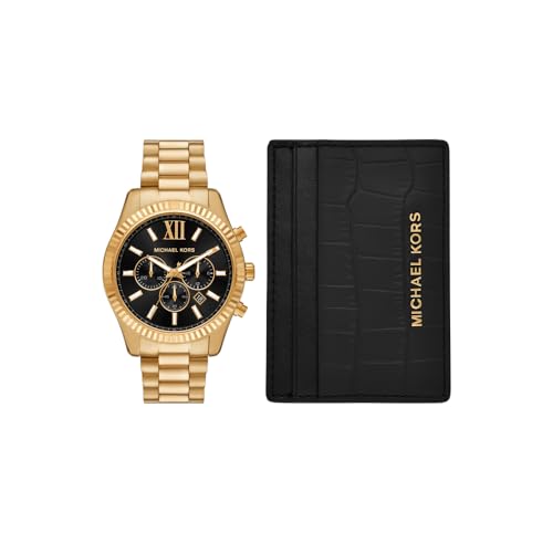 Michael Kors Lexington Men's 44MM Gold-Tone Stainless Steel Watch, MK9245SET