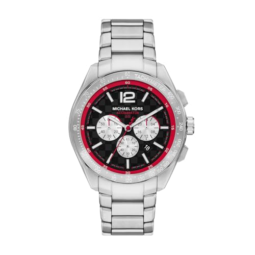 Michael Kors Men's Analog Quartz Watch with Stainless Steel Strap MK9176, Silver, Sports