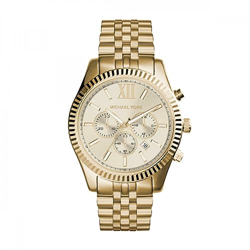 Michael Kors Men's Watch with Stainless Steel Strap MICM-Lexington-TWO-TONE8B8AD9-2011, gold, 45MM, Bracelet