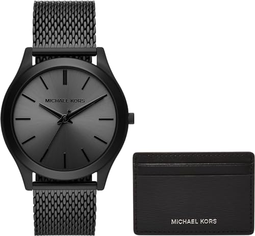 Michael Kors Runway MK1085SET Mens Wristwatch, Black Set, 44MM, Bracelet