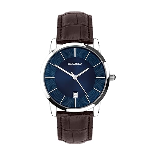 Sekonda - Murphy Men's Watch 42mm with Dark Blue Dial, Date Window, Silver