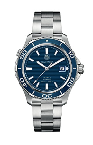 TAG Heuer WAK2111.BA0830 Men's Watch Analogue Automatic Stainless Steel, Silver/Blue, Strap