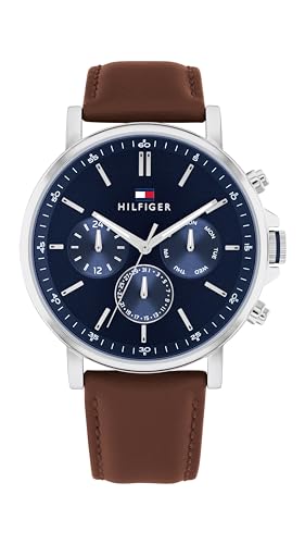 Tommy Hilfiger Analogue Multifunction Quartz Watch for Men with Brown Leather Strap - 1710585