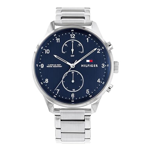Tommy Hilfiger Analogue Multifunction Quartz Watch for Men with Silver Stainless Steel Bracelet - 1791575