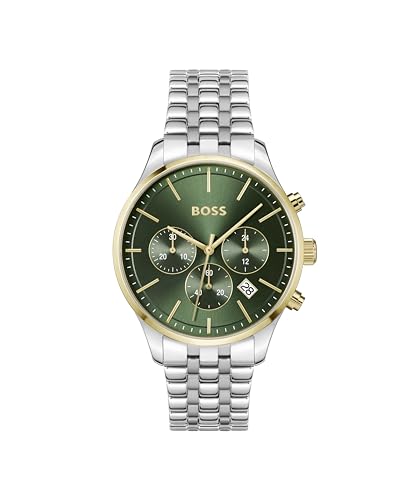 BOSS Chronograph Quartz Watch for Men AVERY Collection with Silver Stainless Steel Bracelet - 1514159