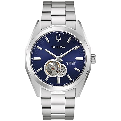 Bulova Men's Surveyor Stainless Steel Blue Dial Watch (96A275), Blue, Blue, bracelet