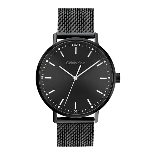 Calvin Klein Analogue Quartz Watch for Men Modern Mesh Collection with Leather or Stainless Steel bracelet in Link or Mesh