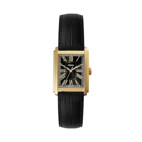FOSSIL Carraway Watch for Men, Quartz Three Hand Movement with Leather or Stainless Steel Strap, Light Black, 30 mm, Strap