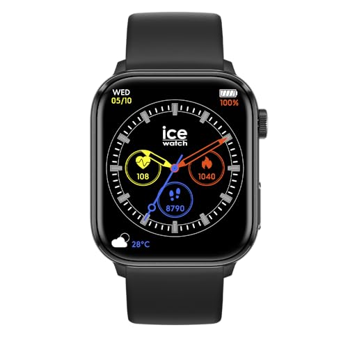 ICE-WATCH - ICE smart 2.0 Black - Black connected watch with black silicone strap for men - 022535 (1,96 inch)