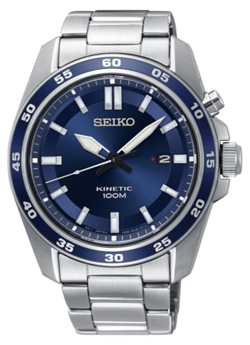 Seiko Men's Kinetic Watch, Stainless Steel, Metal Strap