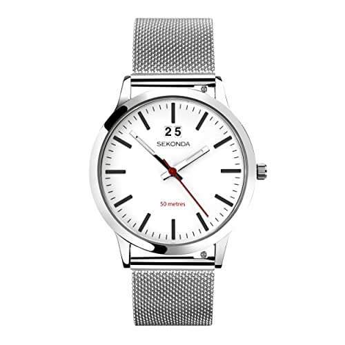 Sekonda Nordic Men’s 40mm Quartz Watch with Analogue Display, Silver, Bracelet