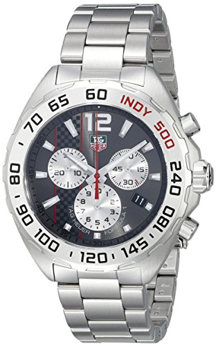 Tag Heuer Formula 1 CAZ1114.BA0877 42mm Silver Steel Bracelet & Case Synthetic Sapphire Men's Watch, Silver, Sport