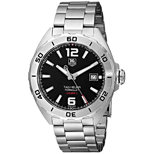 TAG Heuer Men's Formula 1 41mm Steel Bracelet Automatic Watch WAZ2113.BA0875, Black, bracelet