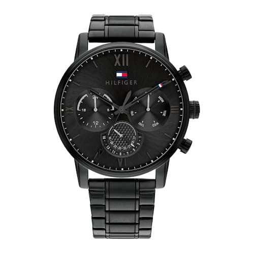 Tommy Hilfiger Analogue Multifunction Quartz Watch for Men with Black Stainless Steel Bracelet - 1791879