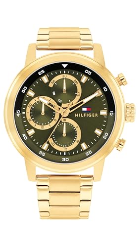 Tommy Hilfiger Analogue Multifunction Quartz Watch for Men with Gold Colored Stainless Steel Bracelet - 1792216